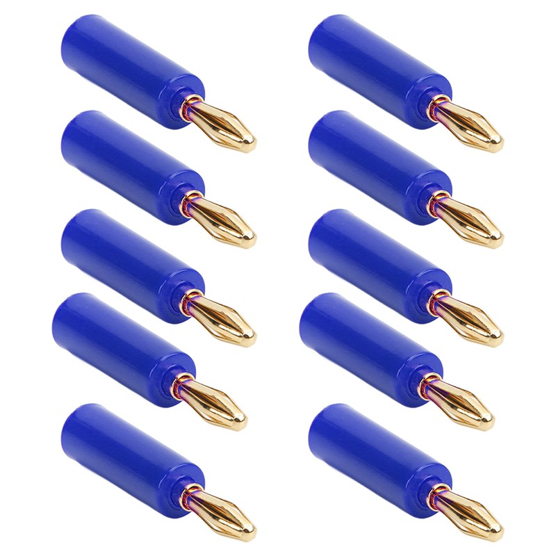 10PCS Banana Plugs 4mm Audio Jack Connector Solderless Six Blade
