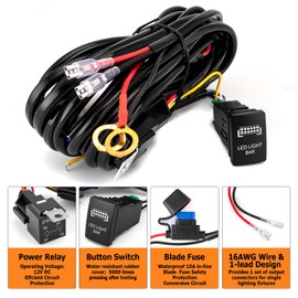 WeiSen LED Wiring Harness Kit - LED Light Bar Push Button Switch Compatible with Toyota Tacoma (2012-2024) 4Runner Sequoia Highlander Tundra