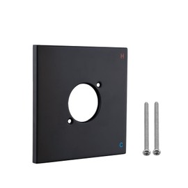RAINREVIVE Replacement Escutcheon Plate for Delta 13/14 Series, for One-Handle Tub and Shower Faucets, Single Metal Square Shower Escutcheon Kit, Matte Black