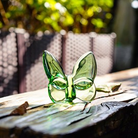 kanpura 3" Crystal Butterfly Figurine,Green Glass Butterfly Statue,Crystal Animal Figurine for Home Decor,Crystal Collectible Gift for Butterfly Lover