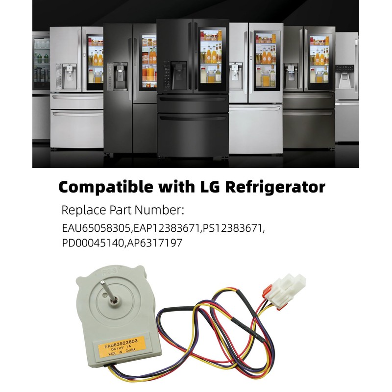 Taruimoo EAU63923603 Refrigerator Evaporator Fan Motor Compatible with LG Refrigerator,Replace