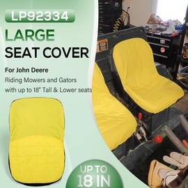 LP92334 Riding Lawn Mower Seat Cover Upgrade Large Seat Cover up to 18" High Fits for John Deere Mower & Gator | Oxford 300D Fabric, Convenient Storage Pockets, Vent Hole