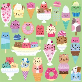 Mudpuppy Cat Cafe 500 Piece Jigsaw Puzzle for Families and Adults, Colorful Cat Puzzle with Illustrations of Cats and Desserts, Multicolor (0735355851)