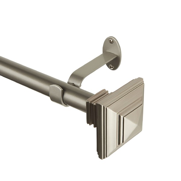 Elrene Home Fashions Florence Single Curtain Rod with Stacked Square