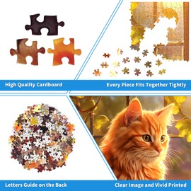 1000 Piece Puzzle for Adults Window Cat Puzzles for Adults 1000 Pieces Reading Cat Jigsaw Puzzles 1000 Pieces for Adults Cute Kitten Puzzle 1000 Pieces Cozy Retreat 1000 Piece Puzzle Cat 1000 Puzzle