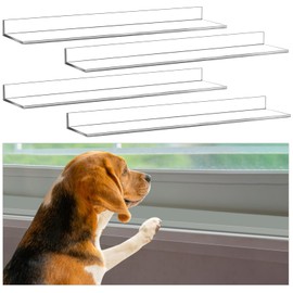 Wenqik 1 Set 2 Pcs Per Set 29.5'' x 3.25'' Width Clear Window Sill Protector from Dog Cat Scratching Strong Transparent Protection Against Dog Claw Chewing Slobbering Window Sill Cover