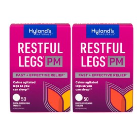 Hyland's Restful Legs PM, Nighttime Formula, Calms Agitated Legs so You Can Sleep, 50 Quick Dissolving Tablets (Pack of 2)