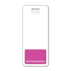 Oversized Housekeeping Badge Buddy - Vertical Extra Large Badge Buddies for Housekeepers - 2 1/8 X 5 1/2 Role Identification Card Backer - USA Printed by Specialist ID (Hot Pink)