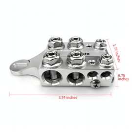 Vgate 20-Way Battery Terminal Connector, Multi-Size Hole Holder, 8AWG up to 4/0(XL) AWG Gauge, for Lithium or AGM Lead Acid Battery with Bolt Down Ends or Threaded Studs, M6 or 1/4”-20
