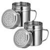 VALICLUD 2pcs Stainless Steel Shaker with Handle Seasoning Container for