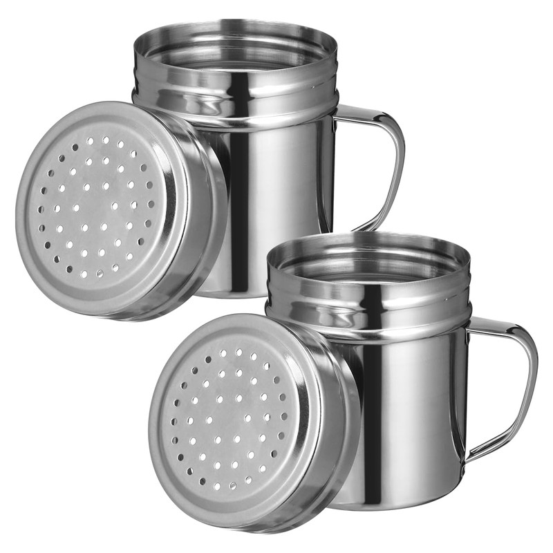 VALICLUD 2pcs Stainless Steel Shaker with Handle Seasoning Container for