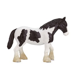 MOJO Black and White Clydesdale Realistic Horse Toy Replica Hand Painted Figurine