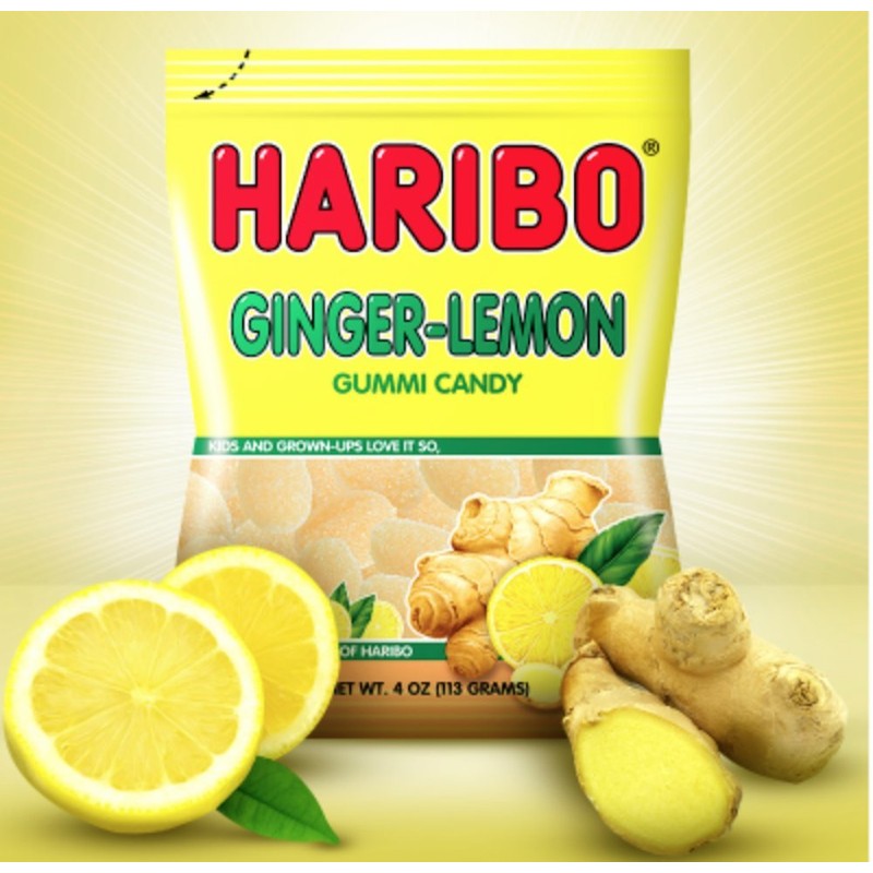 HARIBO Gummi Candy, Ginger-Lemon Gummy Candy, 5 Ounce Share Size