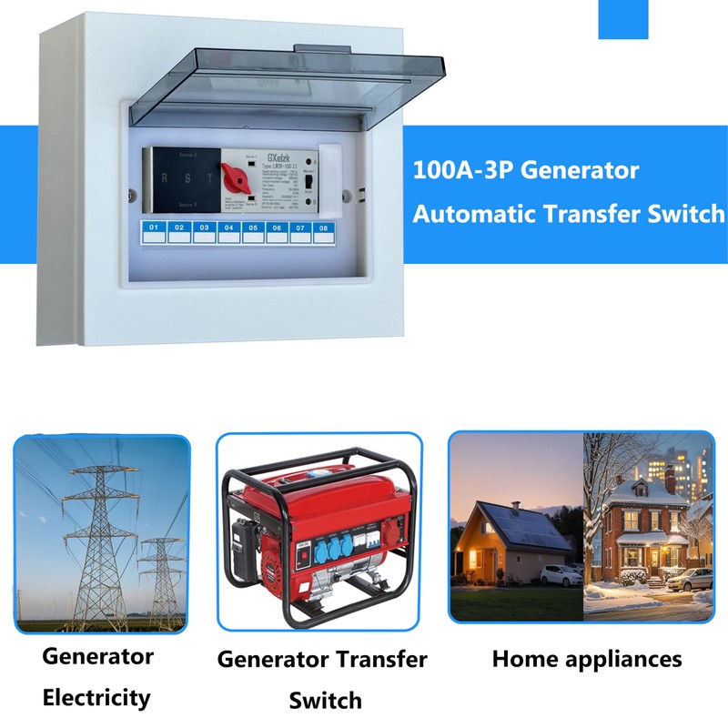 100amp Automatic Generator Transfer Switch 2P 3-Wire 120/240V Automatic/Manual Generator