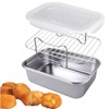 HSHQING Better Breader Shaker Bowl with Lid, 2.6QT Stainless Steel