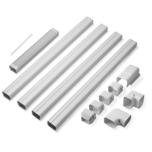 TURBRO 4" W × 14' L Decorative PVC Line Cover Kit for Mini Split and Central Air Conditioners, AC Heat Pumps Systems