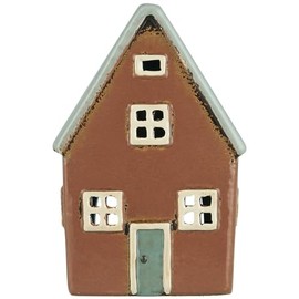 IB Laursen House f/tea light Nyhavn grey roof o/chimney - W: 7 H: 14.5 L: 9.5