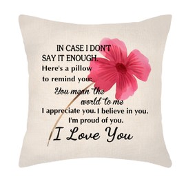 Aconesong in Case I Don't Say It Enough Gifts for Her Him Decoration Couple Pillow Cover Throw Pillow Cover Gift for Couple Girlfriend Boyfriend Wife Husband Cushion Case 18 x 18 (in Case)