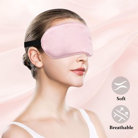 Sleep Mask 2 Pack Eye Masks for Sleep, Soft Sleeping Mask for Women Men with Adjustable Strap, Eye Cover for Sleeping, Travel (Silver Gray, Pink)