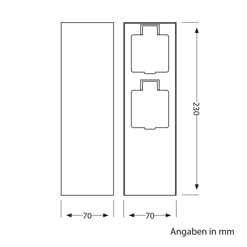 ledscom.de Pomi Garden Socket Column for Outdoor Use, IP44, 2-Way,
