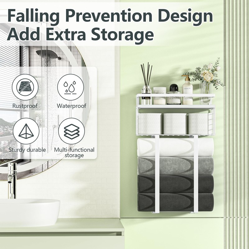 Towel Racks for Bathroom, Bathroom Shelf Over Toilet,Floating Shelves with