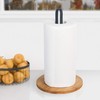 TIEYIPIN Paper Towel Holder, Countertop Roll Stand with Anti-Skid Wooden