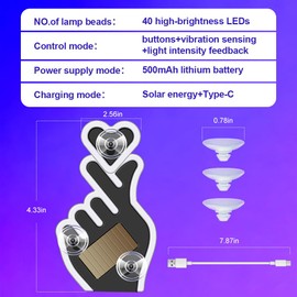 Car LED Ambient Lights, Solar Powered Heart Shaped Car Window Lights with Multiple Modes Rechargeable Romantic Atmosphere Decor for Cars,Outdoor Ideal Gift for Couples, Women, Men(Colorful 1PC)