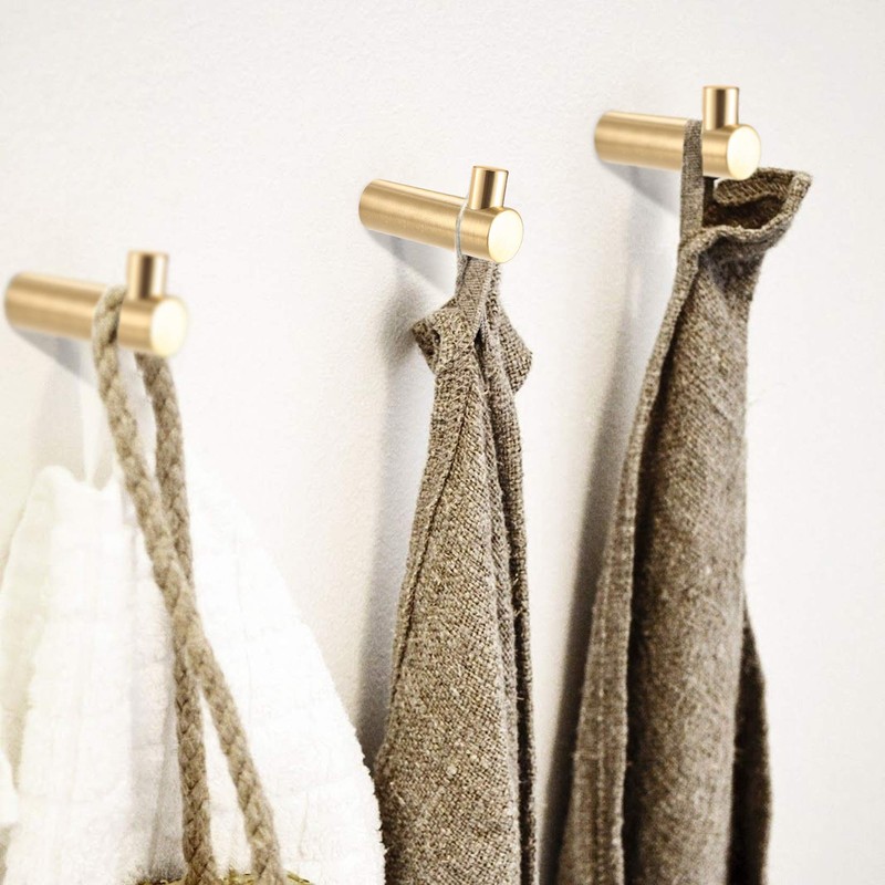 Wall Mounted Gold Clothes Hooks, Brass Coat Hooks, Decorative Wall