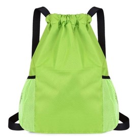Bundle Pocket Drawstring Bag Waterproof Sports Fitness Neutral Men Women Diamond lattice Simple Lightweight Large Capacity Backpack for Sports, School, Gym, Travel and Various Activities(Green)