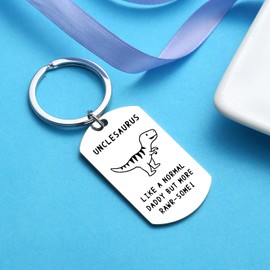 Uncle Keyring from Niece Nephew Uncle Dinosaur Keyring Adult Uncle Keychain Christmas Presents for Uncle Presents from Niece Nephew Funny Keyrings Uncle Birthday Presents Uncle Key Ring Thanksgiving