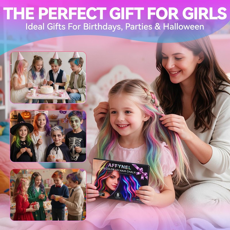 8 Colors Temporary Hair Chalk for Girls Washable Hair Color