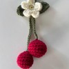Crochet Car Accessory - Color/ Item: Red Cherry