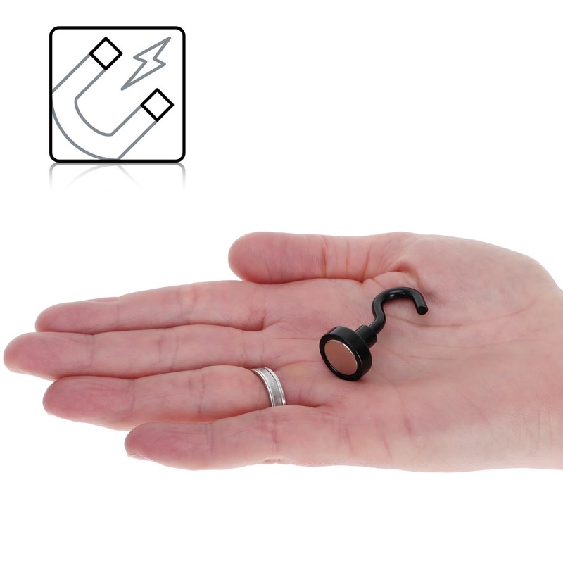 com-four® 10 x Neodymium Magnetic Hooks 5 kg - Strong