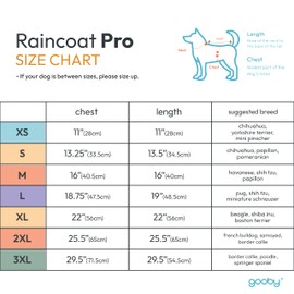Gooby Dog Raincoat V2 - Waterproof Rain Poncho with Dual D-Rings - Step-in Rain Jacket for Small and Medium Dogs