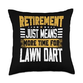 Lawn Darts Clothes For Men And Women Lawn Player Darts Jarts Retirement Throw Pillow, 18x18, Multicolor