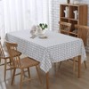 Hodeacc Plaid Tablecloth, Cotton Linen Tablecloth, White/Black Plaid Non-fading, Dustproof,
