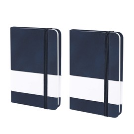 2 Pack A7 Pocket Notebook Mini Small Notepad Journal Diary Lined Notebook Hardback Notepad Travel Notebook Writing Note Books Memo Pad Elastic Closure 96 Pages Office School Stationery Supplies