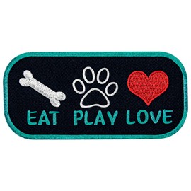 TailWag Planet Service Dog Eat Play Love Vest / Harnesses Tactical Patch Embroidered Badge Iron On Sew On Emblem
