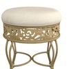 Hillsdale, Villa III Backless Metal Vanity Stool with Ornate Lattice