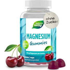 Sugar-Free Magnesium Gummies High Dose for Adults and Children from 7 Years I 180 mg Magnesium Citrate and Vitamin B6 for Relaxed Muscles and Nerves I Vegan I Pack of 60