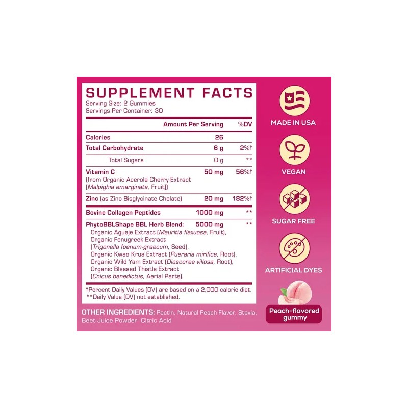 Atherionyxora Gomitas Bbl Para Glúteos Y Caderas 120ct
