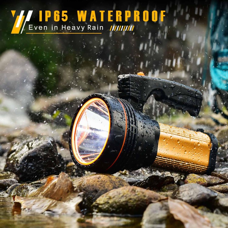 CSNDICE Flashlights High Lumens Rechargeable,Handheld Rechargeable Spotlight,IP65 Rechargeable Flashlights,Spotlight Flashlight