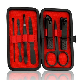 Easter Basket Stuffers for Teens Manicure Kit for Men Women Nail Clippers Pedicure Tools Kit Travel Nail File Toe Set Finger Grooming Kits Gifts Ideas Stocking Stuffers Kids Boys Girls Friends(Black)