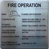FIRE OPERATION SIGN FOR ELEVATOR (Brush Silver Aluminum, SIZE6X6INCH, DOUBLE