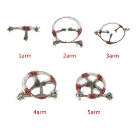 10Pcs Wire Trace Leader Rig Stainless Steel 5 Arm Fishing Rigs Tackle Lure Swivel Snaps Beads High-Strength Fishing Wire