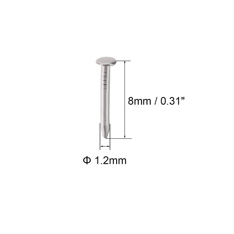 uxcell Small Tiny Hardware Nails Carbon Steel 1.2X8mm(DXL) for DIY
