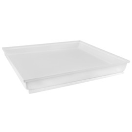 Tough Grade RV Shower Pan with Corner Drain | 27" x 24" Polar White | Made in USA | ABS Plastic with Textured Non-Slip Surface & Foam Base | Space-Saving Rectangular Design for Campers & Trailers