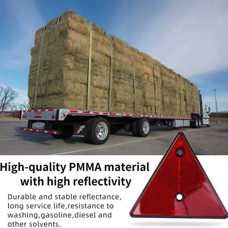 Woola Red Triangle Reflectors,4 Pack Trailer Triangle Reflector Reflective Warning
