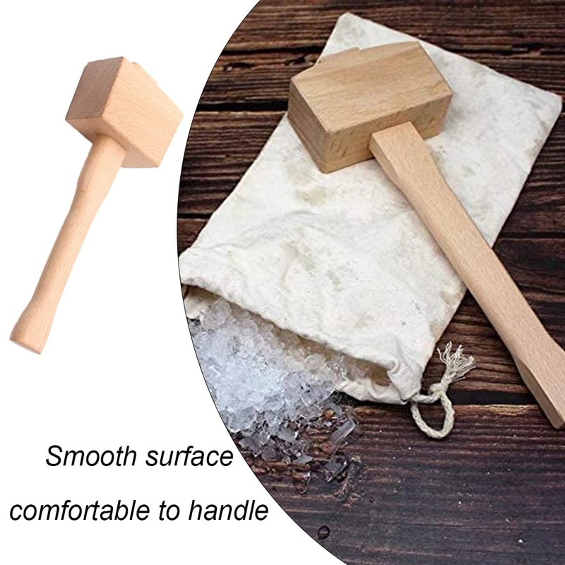Wooden Mallet Multipurpose Ice Mallet Expert Beech Wood Mallet for