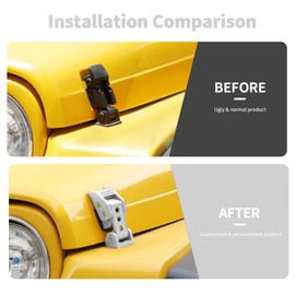 SQQP Hood Latch Stainless Steel Hood Catch Kit Compatible with Jeep Wrangler 1997-2006 Jeep Wrangler TJ(White)